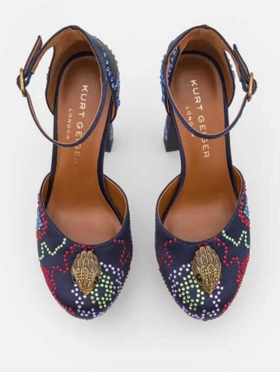 Kurt Geiger Shoes - KURT GEIGER LONDON, Kensington Platform. Blue Fabic Occasion. Z l
